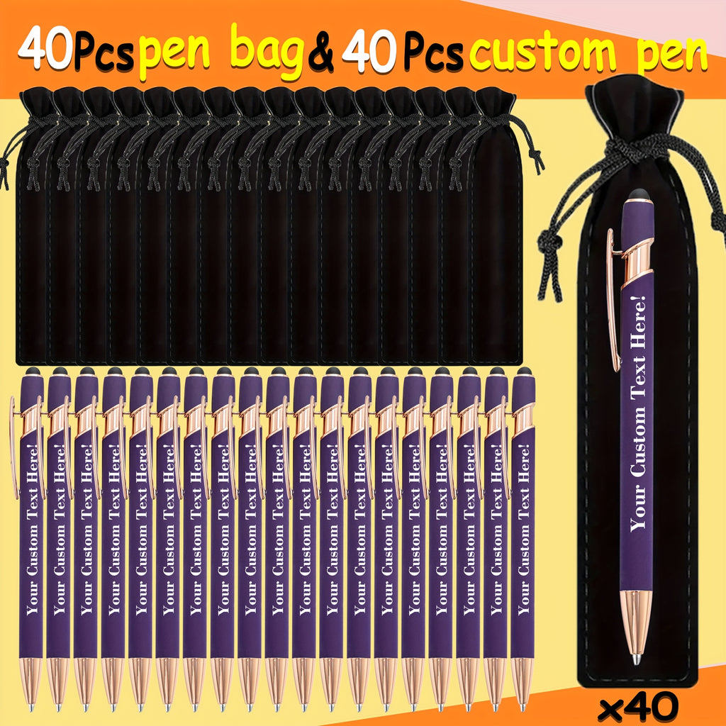 set 80 custom engraved ballpoint pens including a pen case