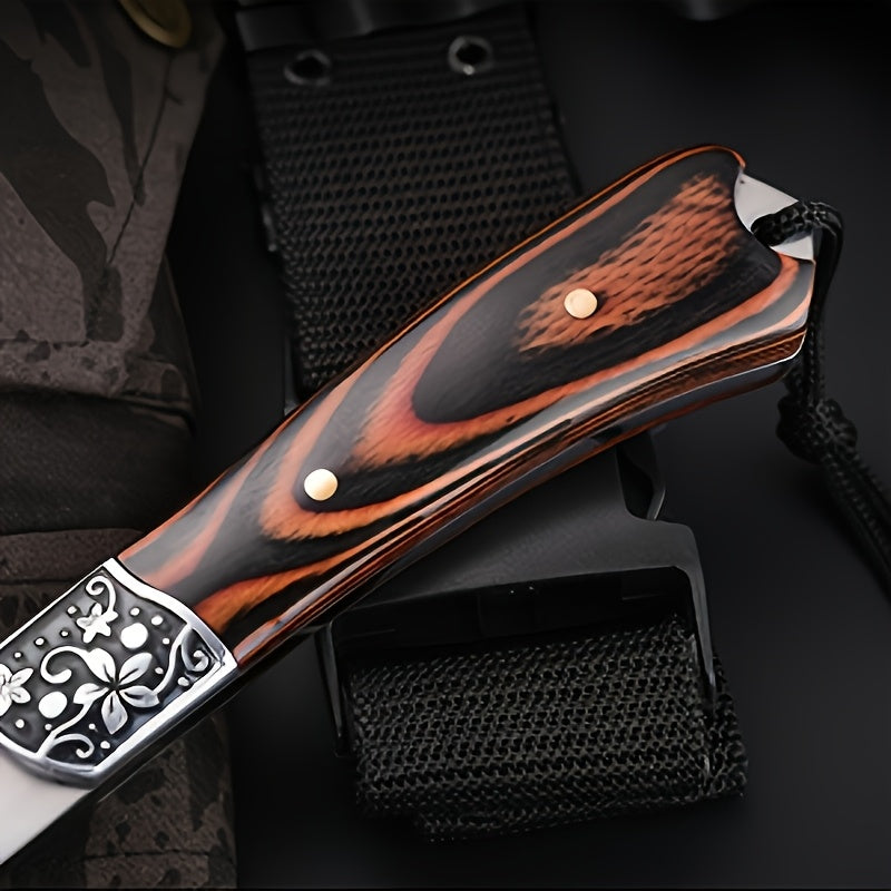 13 inch camping axe wolf pattern survival short handle nylon