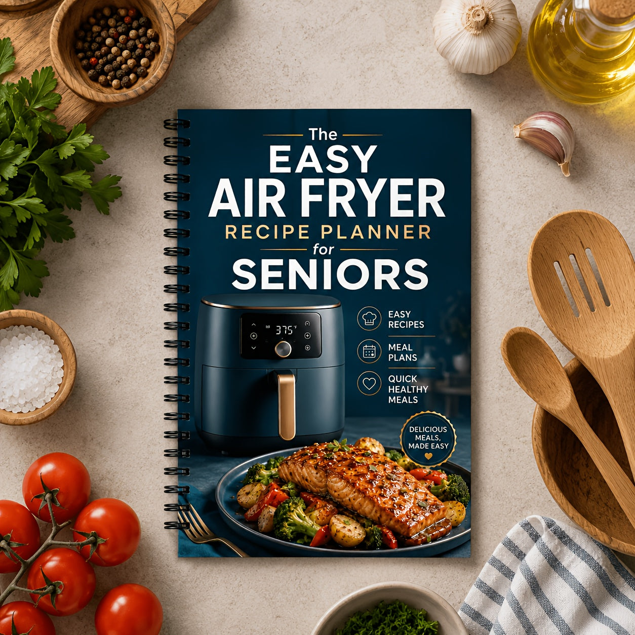 a5 spiral bound air fryer cookbook suitable middle aged