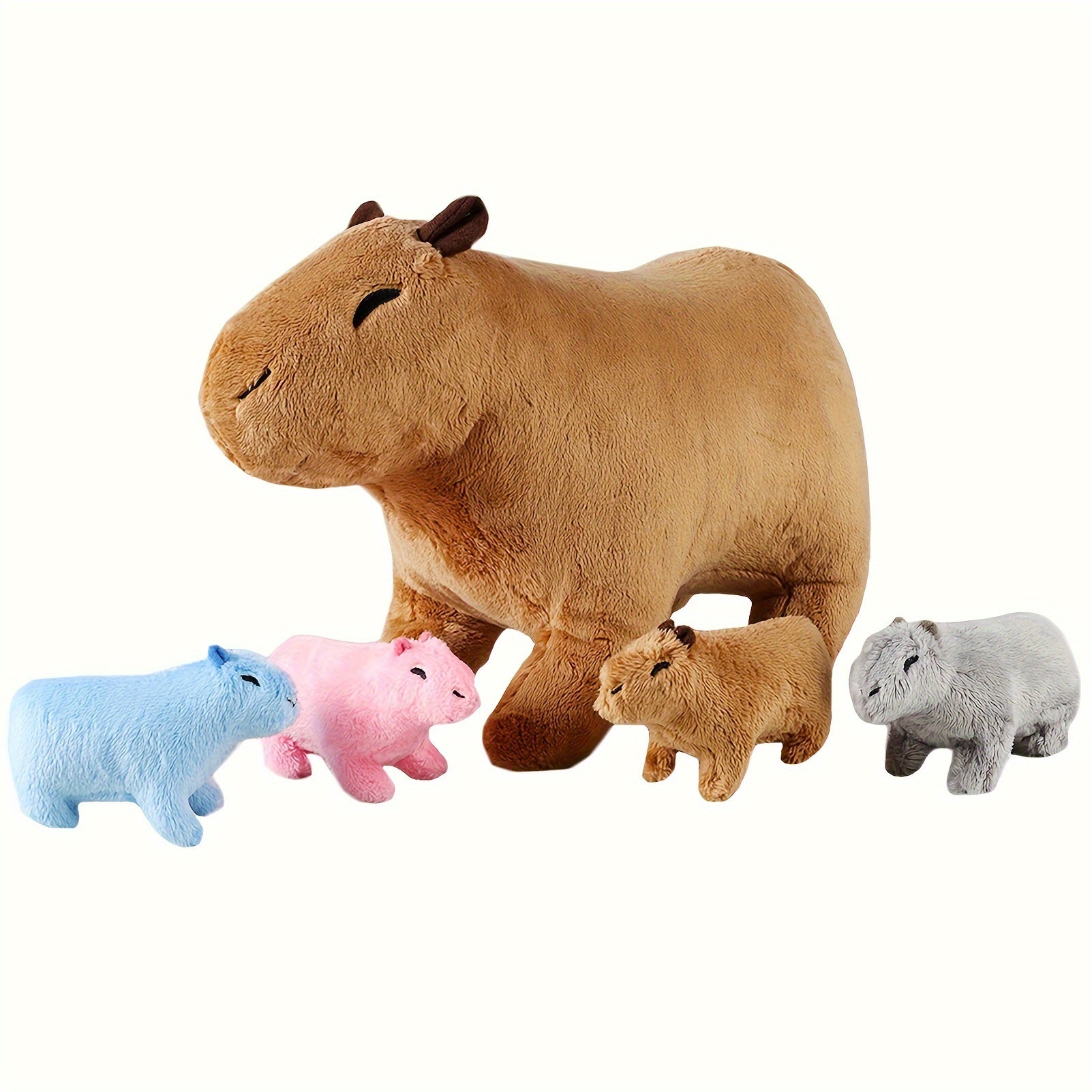 13 77inch capybara plush toy 4 small plush kawaii simulation