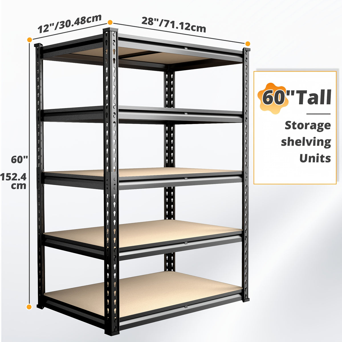 2000lbs storage shelves 5 tier garage shelving heavy duty