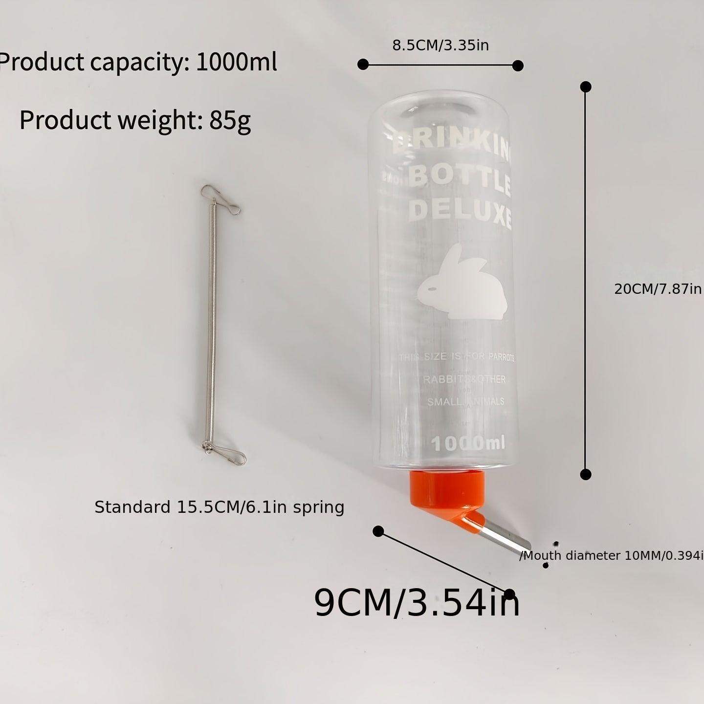 1pc large 1000ml rabbit guinea pig water bottle ball bearing