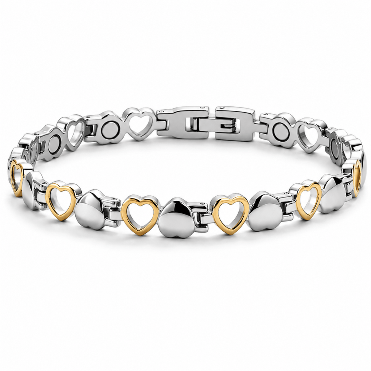 pure copper bracelet women two tone silver golden