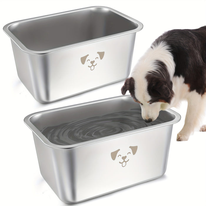 2pcs extra large dog water bowl stainless steel bowls pet