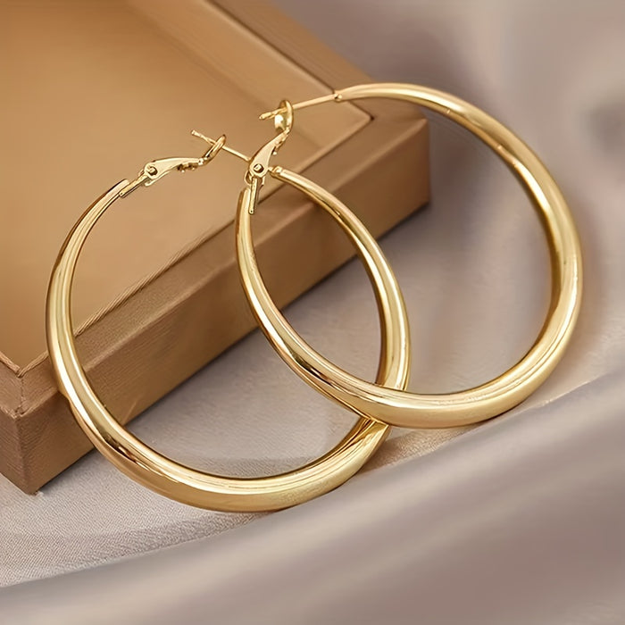 2pcs elegant   large hoop earrings women