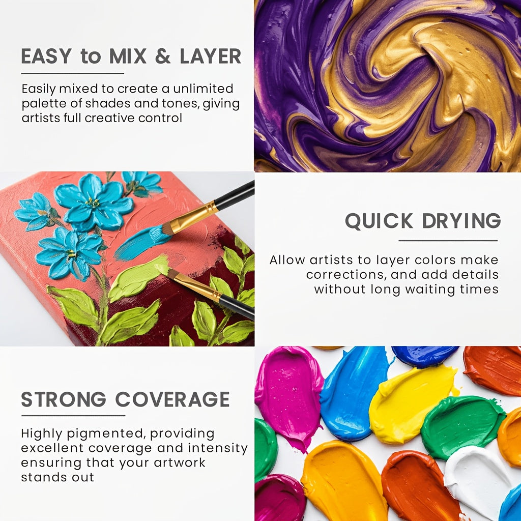 24 colors artist paint set 12 premium
