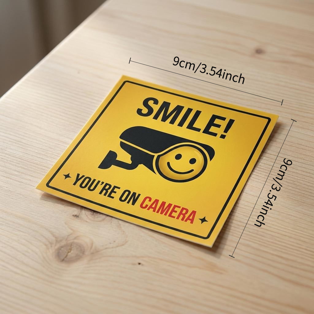 1pc smile monitoring reminder sticker security camera