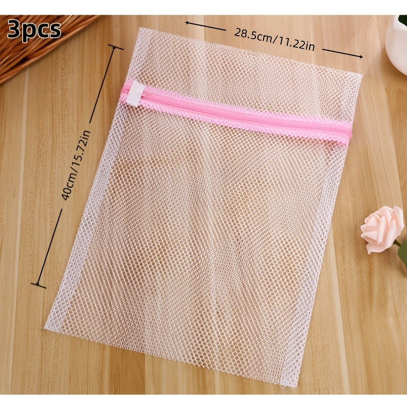 durable mesh laundry bag 3pcs 1set zipper ideal delicate