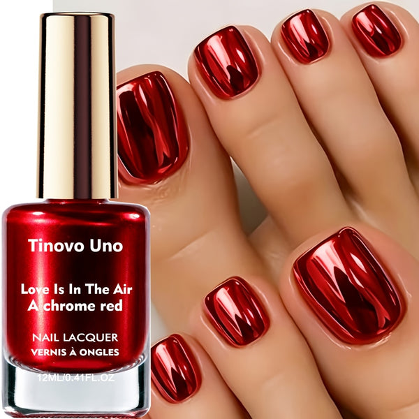 tinovo   metallic burgundy nail polish 12ml natural quick