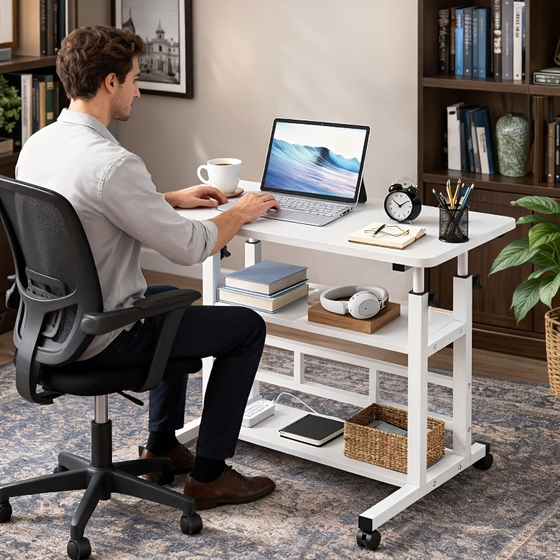 movable height adjustable bedside computer desk adjustable