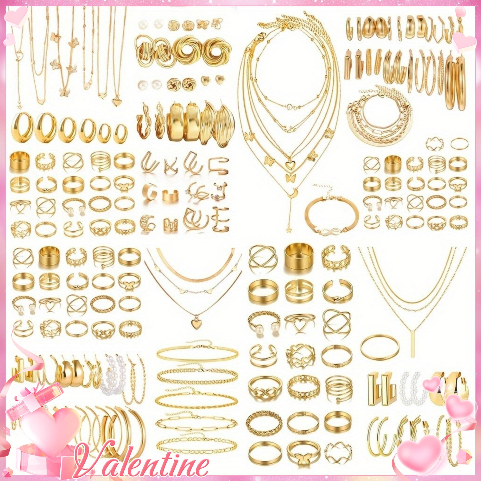 35 54 58 68pcs set elegant retro style   heart