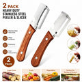 two piece heavy duty stainless steel peeler slicer set