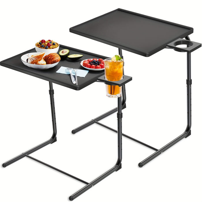 2pcs adjustable tv tray table bed sofa dining table eating