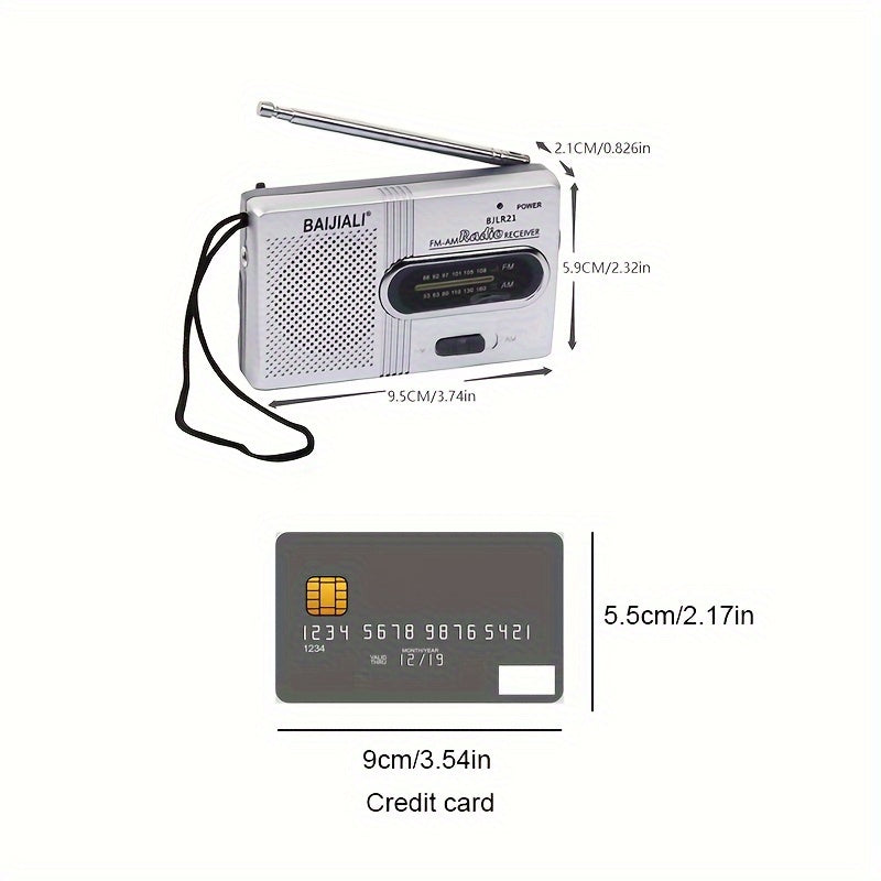 portable fm pocket radio speaker headphone jack
