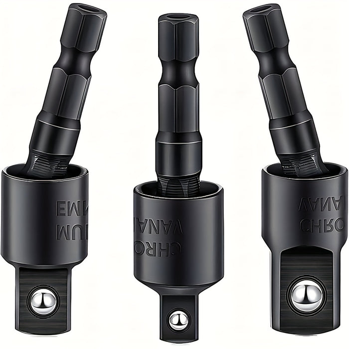 3pcs power drill sockets adapter set 360 rotatable hex shank
