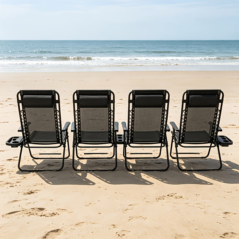 4pcs zero gravity lounge chairs foldable reclining outdoor