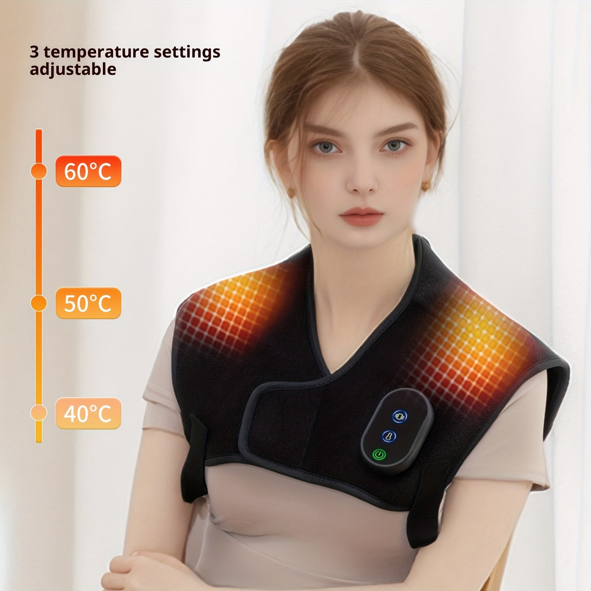 usb powered portable shoulder massager heating vibration 3