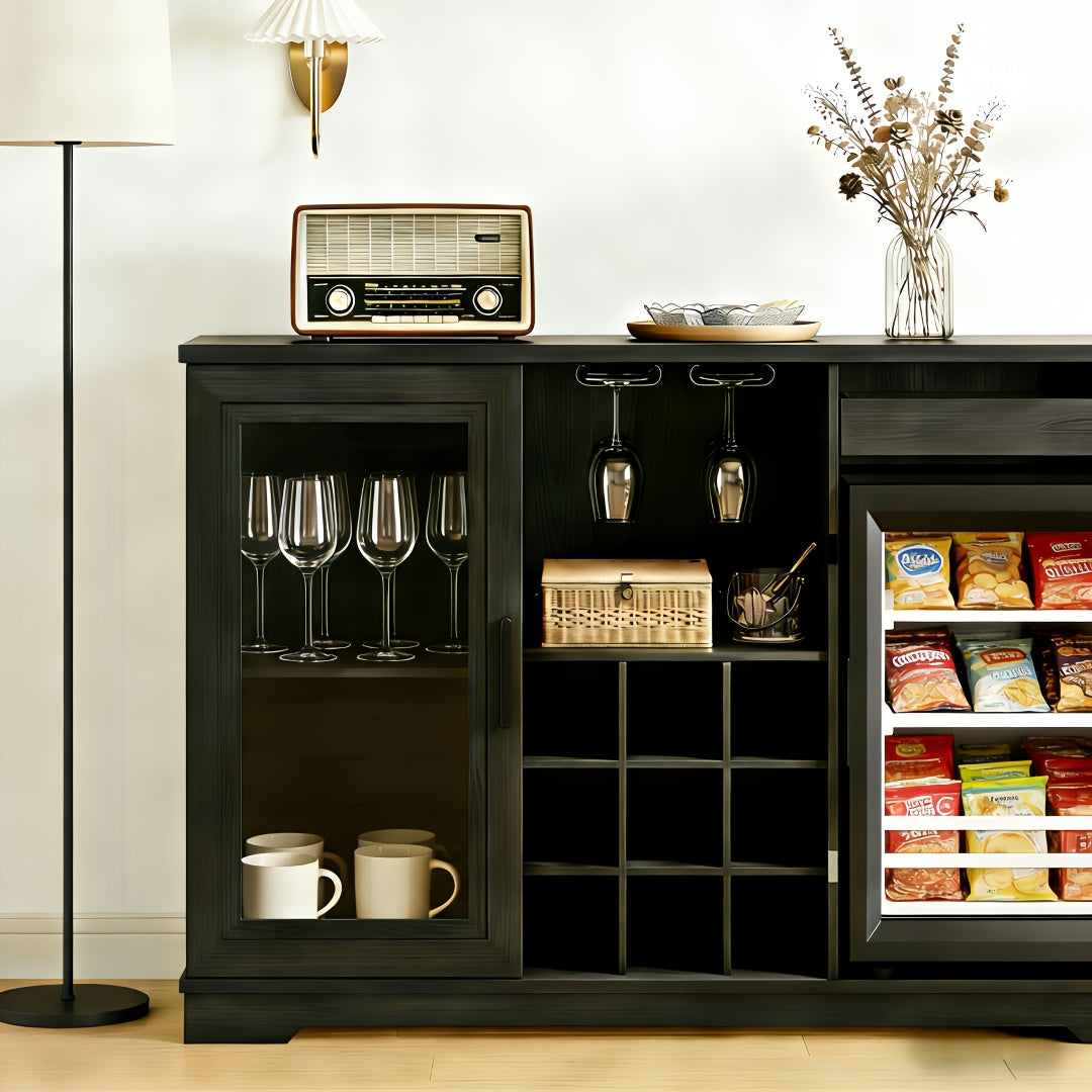 home bar cabinet mini fridge led lights black liquor cabinet