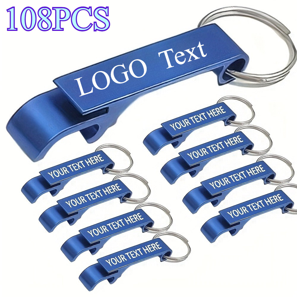 108pcs customized engraved keychains creative beer bottle
