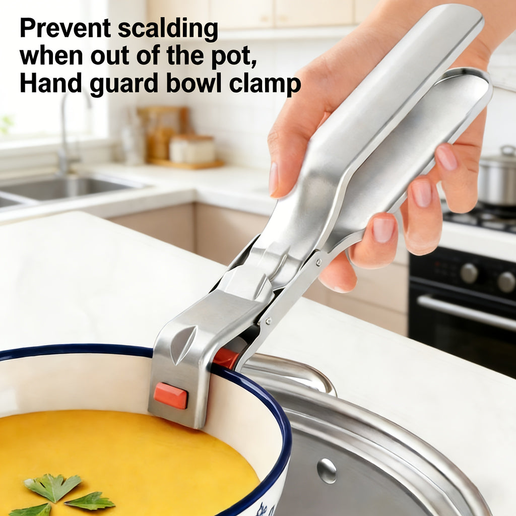 stainless steel anti scalding clip kitchen bowl lifter