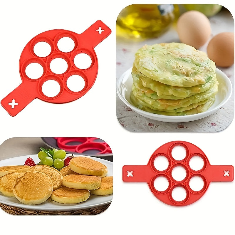 1pc silicone non stick pancake egg maker 4 cup round cooking