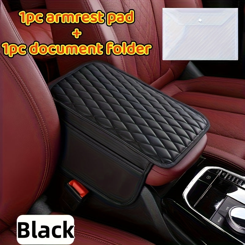 car armrest box mat pu leather storage pad multiple colors
