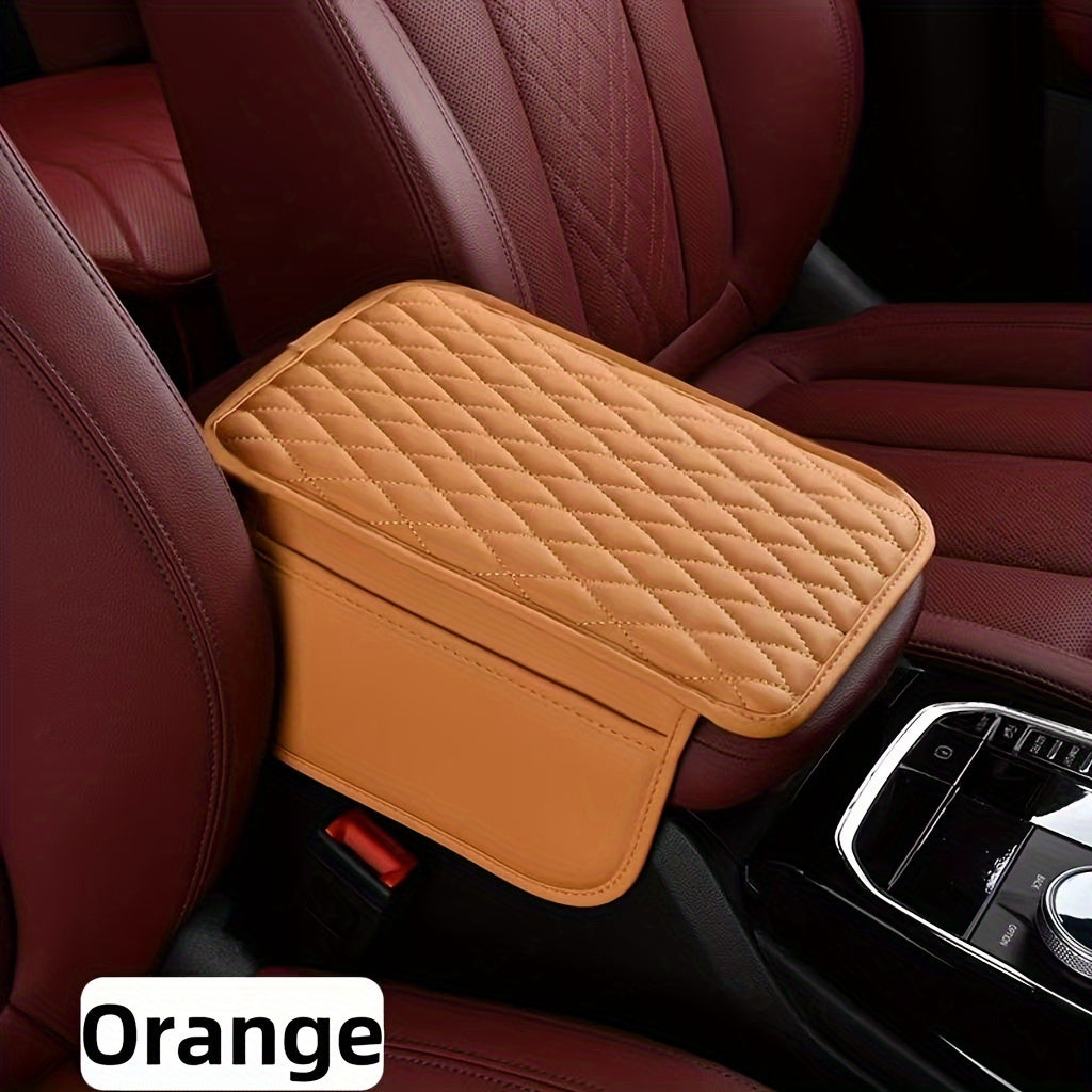 car armrest box mat pu leather storage pad multiple colors
