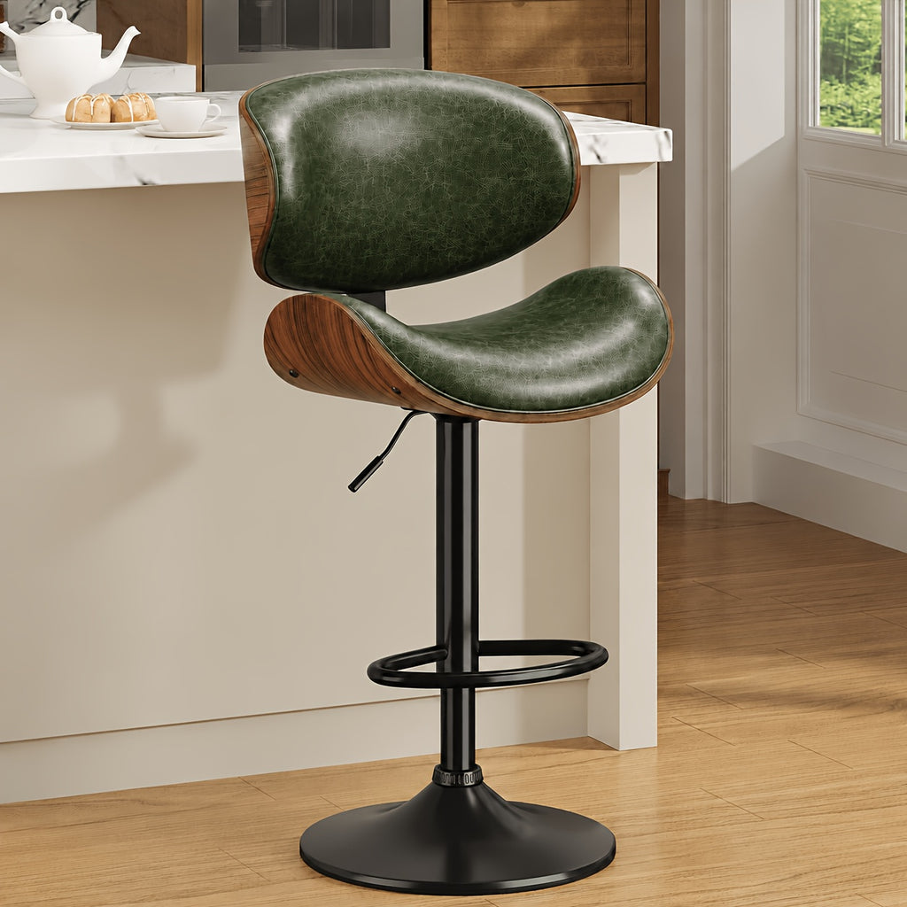 1 2pcs bar stools adjustable swivel faux leather bar stool