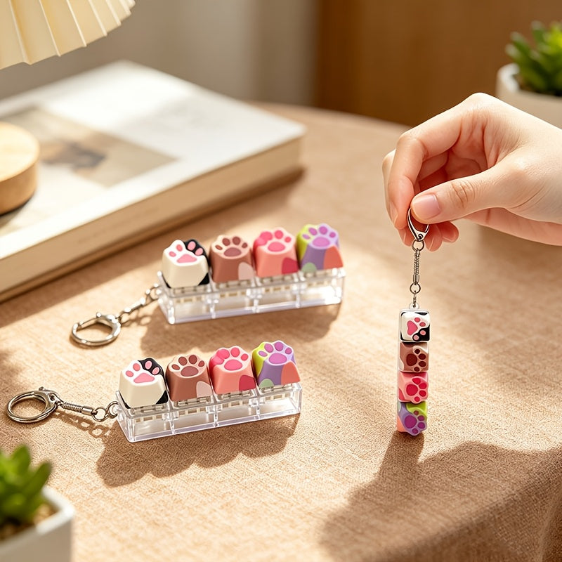 cute cat paw keyboard fidget toy   sound stress clicker