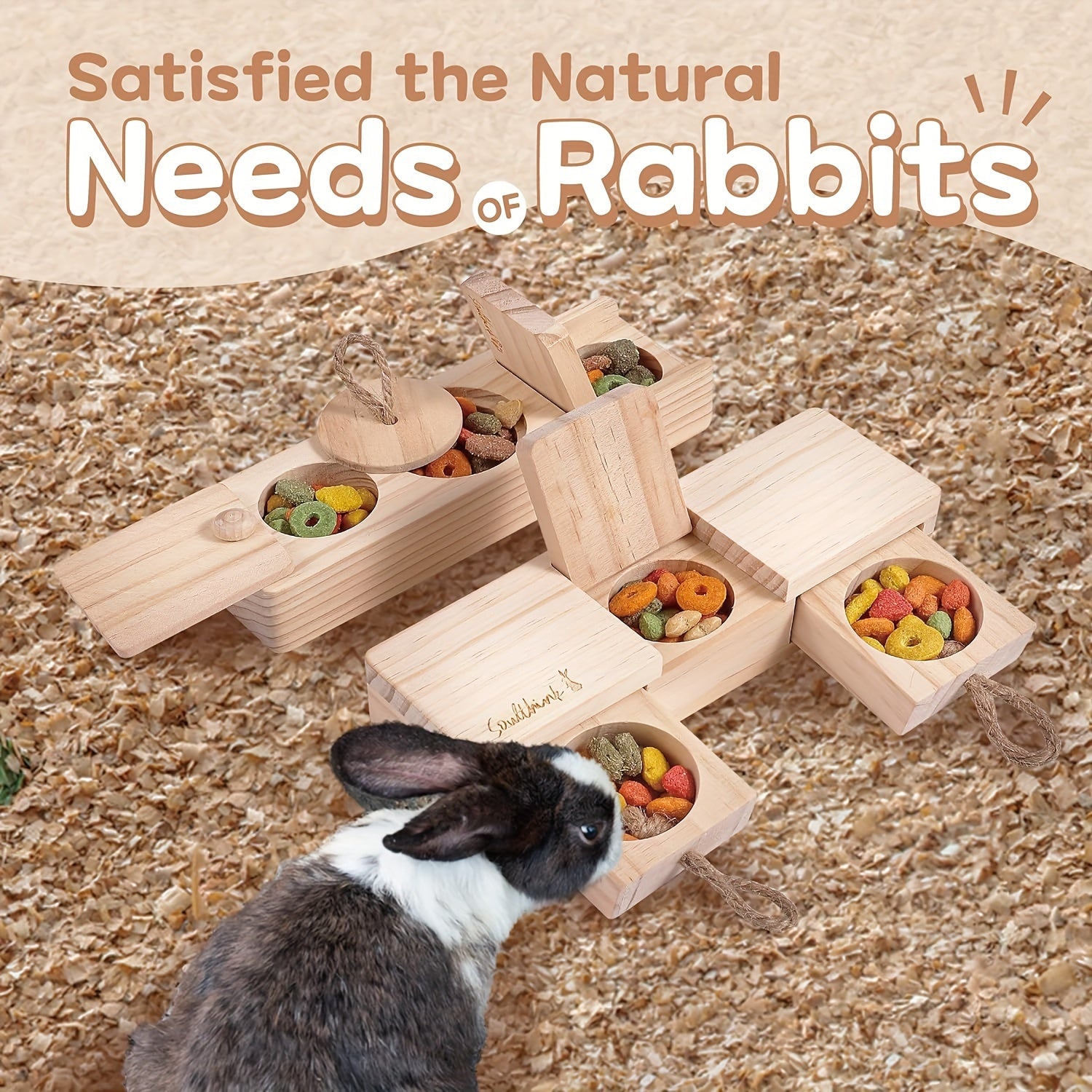 interactive wooden rabbit toys   n   treats