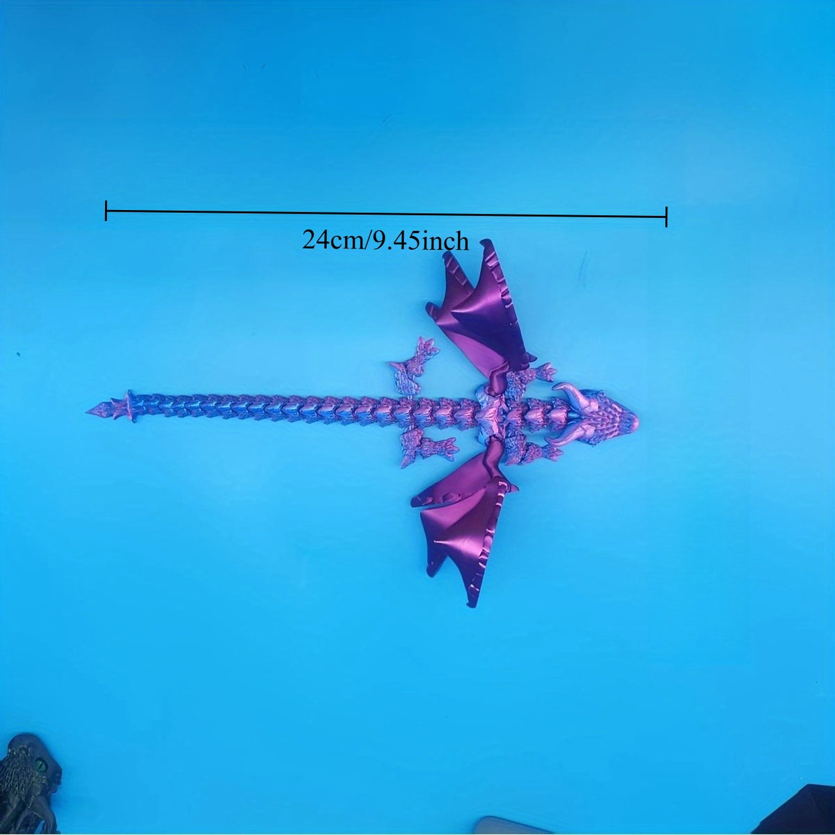 laser holographic 3d printed flying dragon articulated