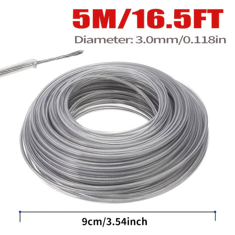 16 4ft steel wire nylon   in thicknesses 2 0
