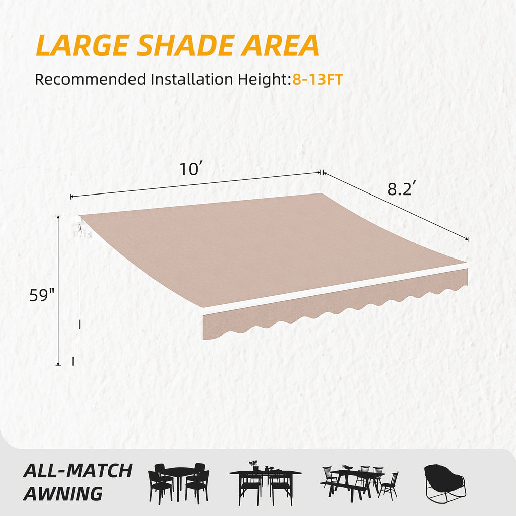 patio retractable awning sunshade shelter cover outdoor
