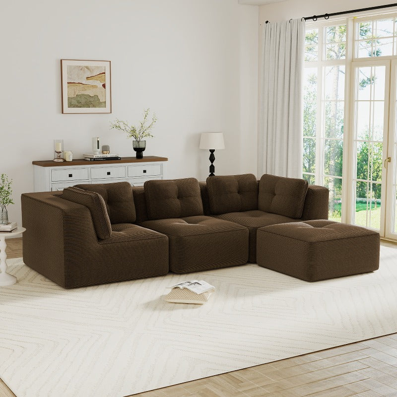 modern modular sectional sofa living room corduroy fabric 3