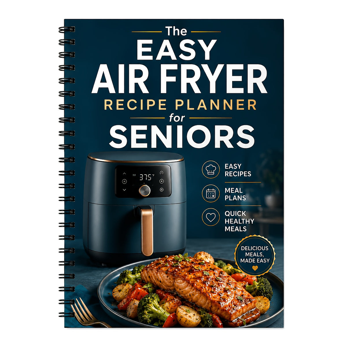 a5 spiral bound air fryer cookbook suitable middle aged