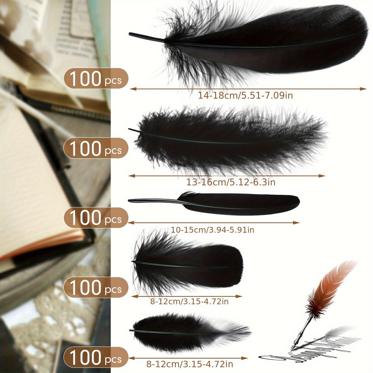 500pcs halloween assorted crafts feathers 4 styles mixed