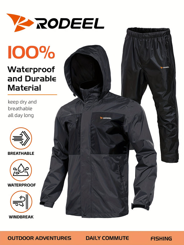 waterproof raincoat set mens windproof jacket pants