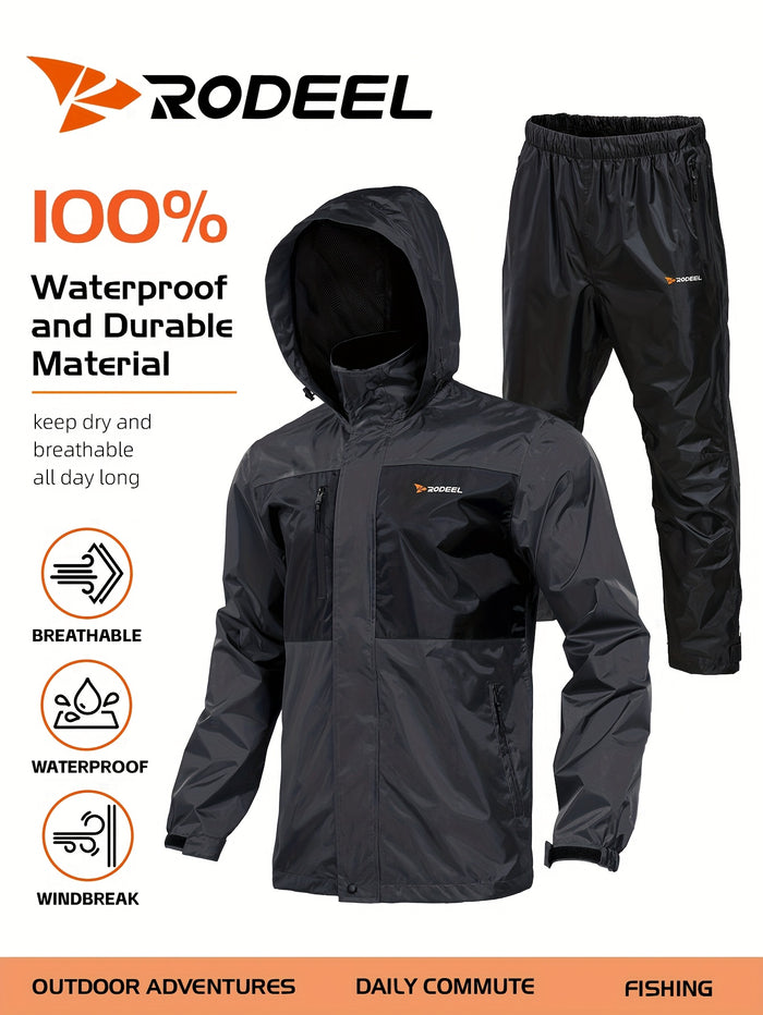 waterproof raincoat set mens windproof jacket pants