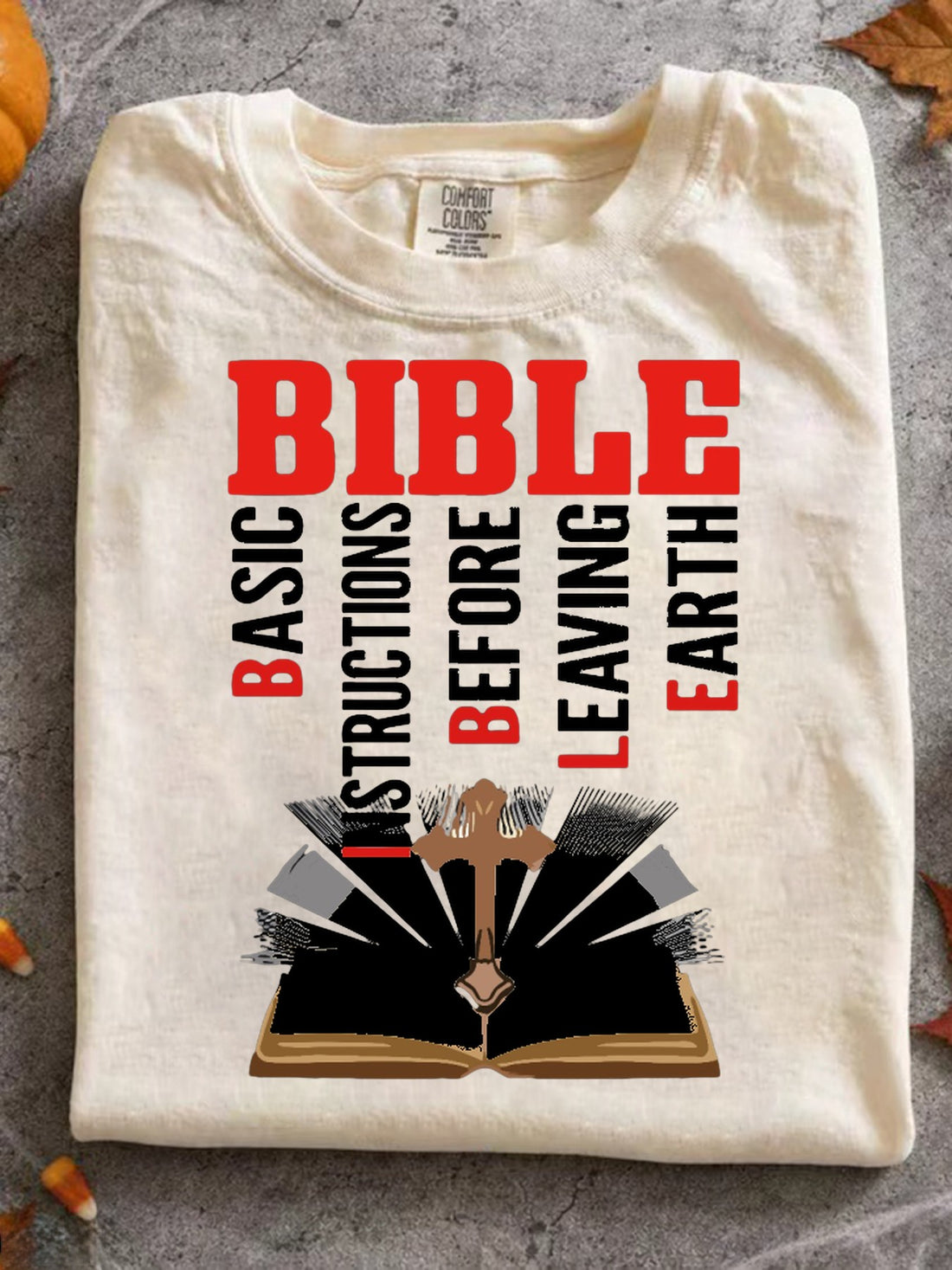 mens t shirt soft breathable design vibrant bible cross
