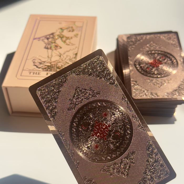pink flower tarot cards guide exquisite gift box set