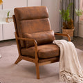 high back   century modern accent chair soild wood padding