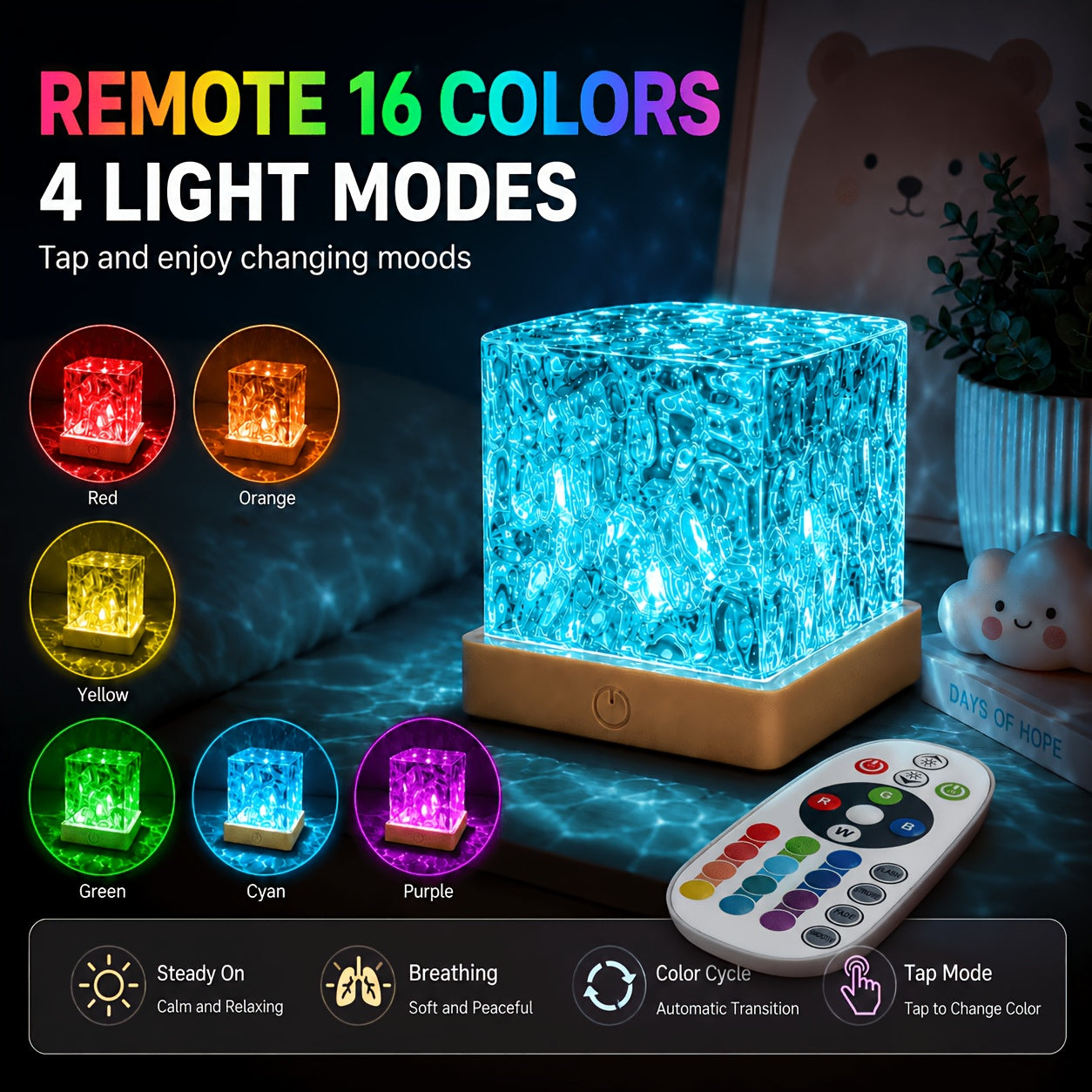 a small lamp exudes a sense luxury 16 color water ripple