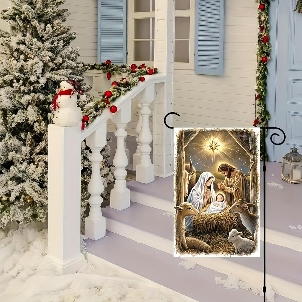 12 x18 double sided christmas nativity scene garden flags