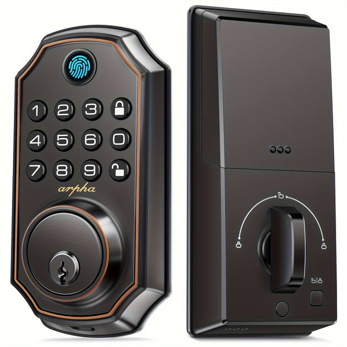 keyless smart door lock fingerprint handle   door
