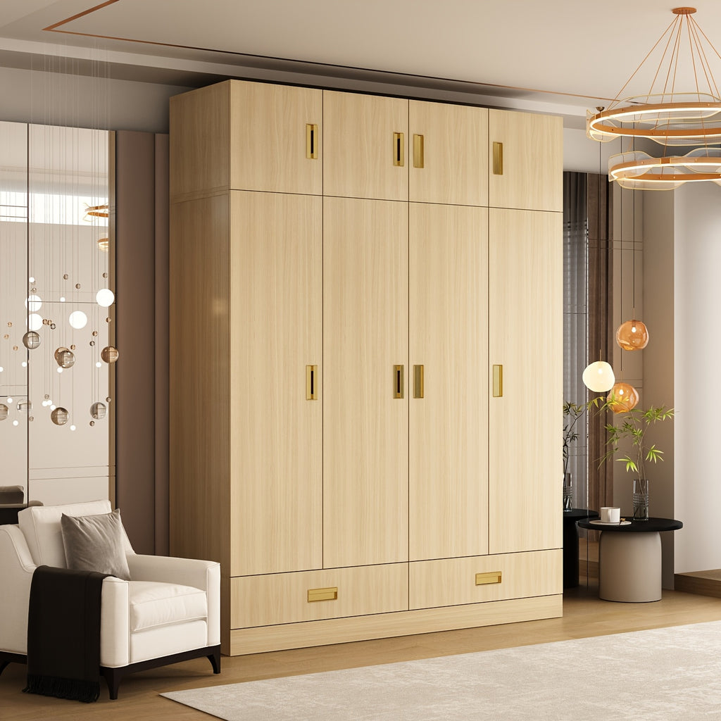 modern 4 door wardrobe   closet 2 drawers cubic