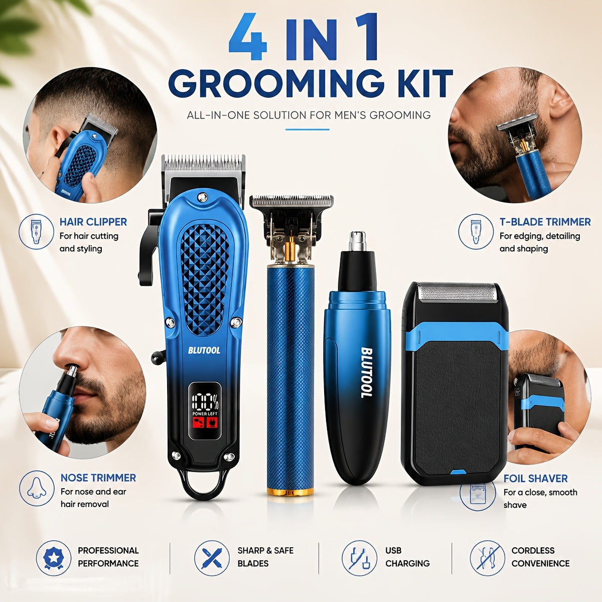 rechargeable electric grooming kit   an lcd battery