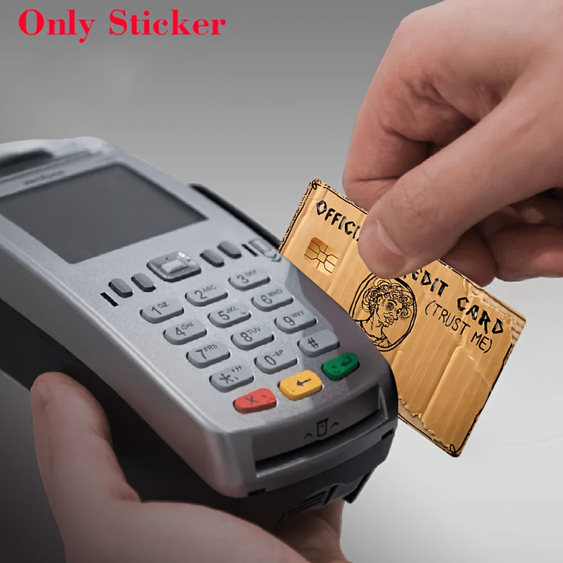funny weird cardboard     sticker bank cards