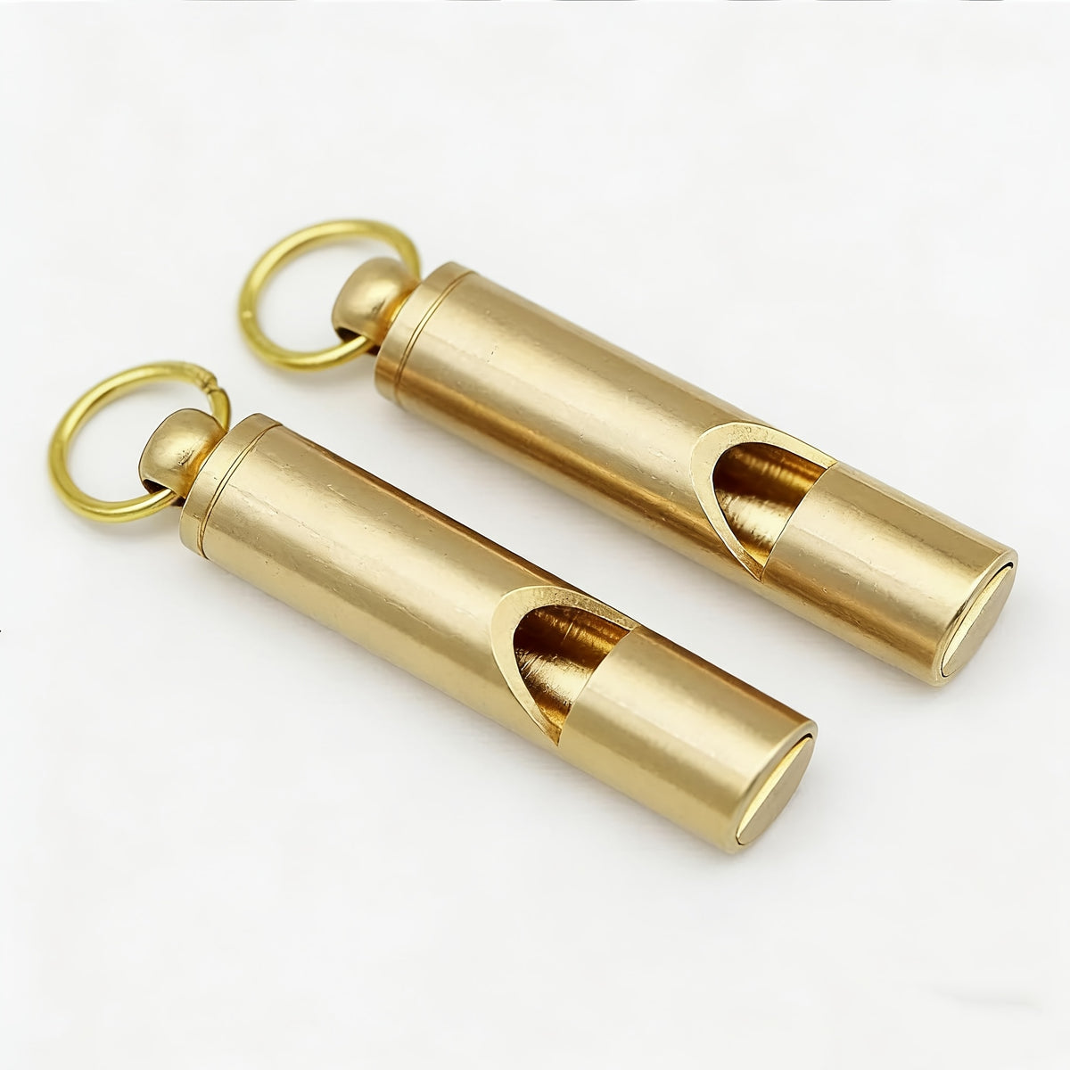 2 loud emergency survival whistles heavy duty golden