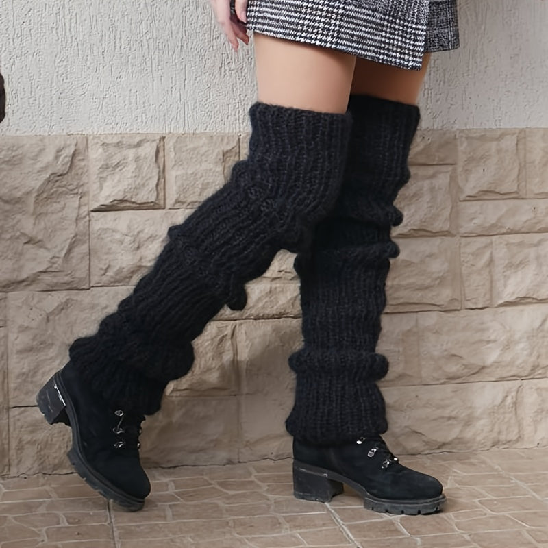 plus size thick long tube knee socks womens fashion casual