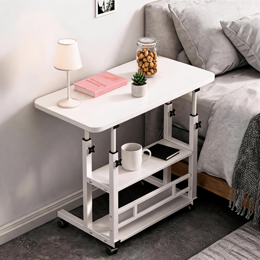 movable height adjustable bedside computer desk adjustable